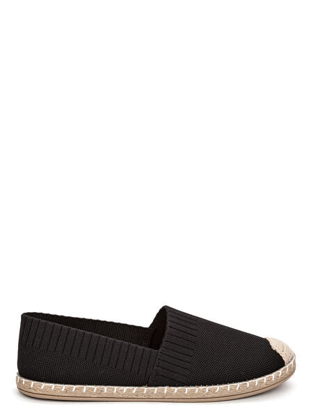 Black Knit Espadrille with Contrast Toe