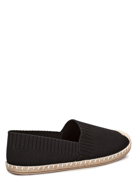Black Knit Espadrille with Contrast Toe