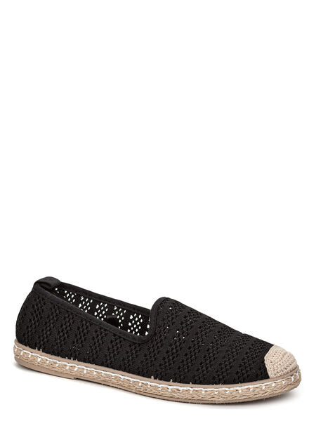 Black Knit Espadrilles with Contrast Toe
