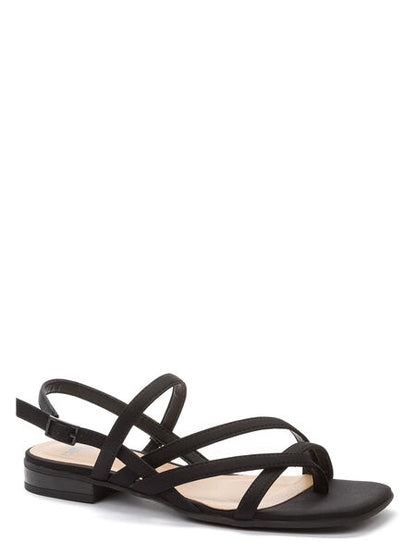 Black Strappy Sandals with Low Heel