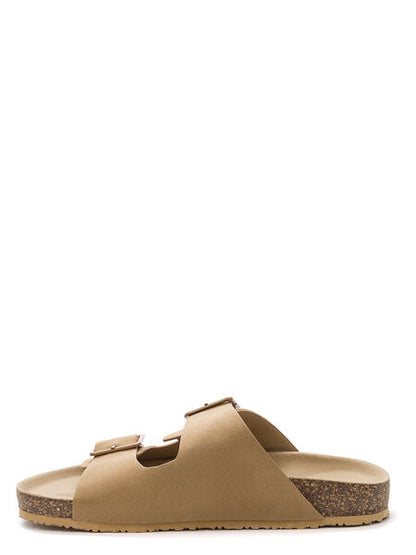Beige Double-Strap Casual Sandal