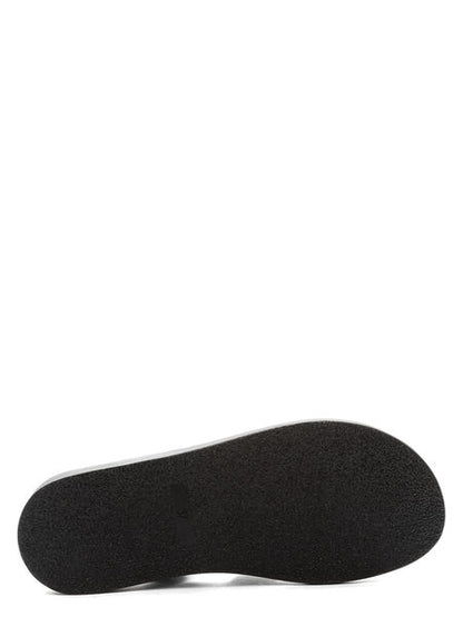 Black Elastic Sandals with Strappy Design