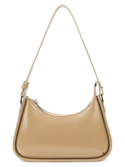Beige Glossy Mini Shoulder Bag