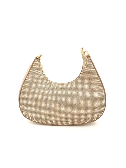 Gold Beaded Hobo Bag with Sleek Design
