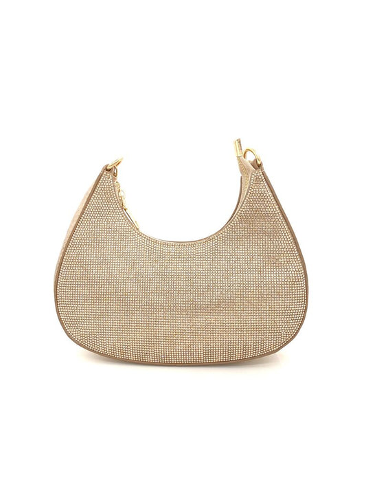 Gold Beaded Hobo Bag with Sleek Design