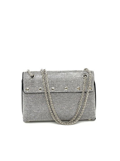 Silver Diamante Chain Bag with Front Pocket
