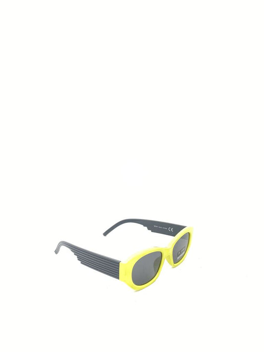 Neon Yellow Rectangular Sunglasses with UV Protection