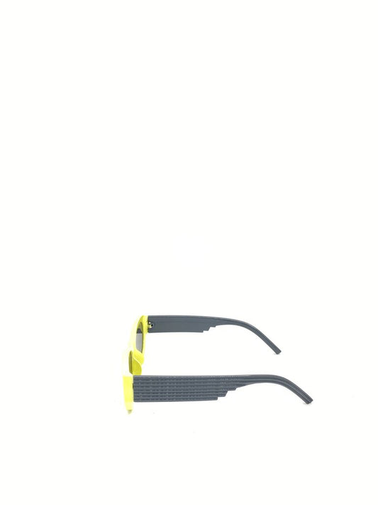 Neon Yellow Rectangular Sunglasses with UV Protection