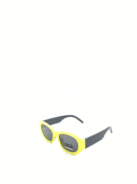 Neon Yellow Rectangular Sunglasses with UV Protection