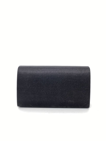 Black Textured Clutch with Envelope Closure
