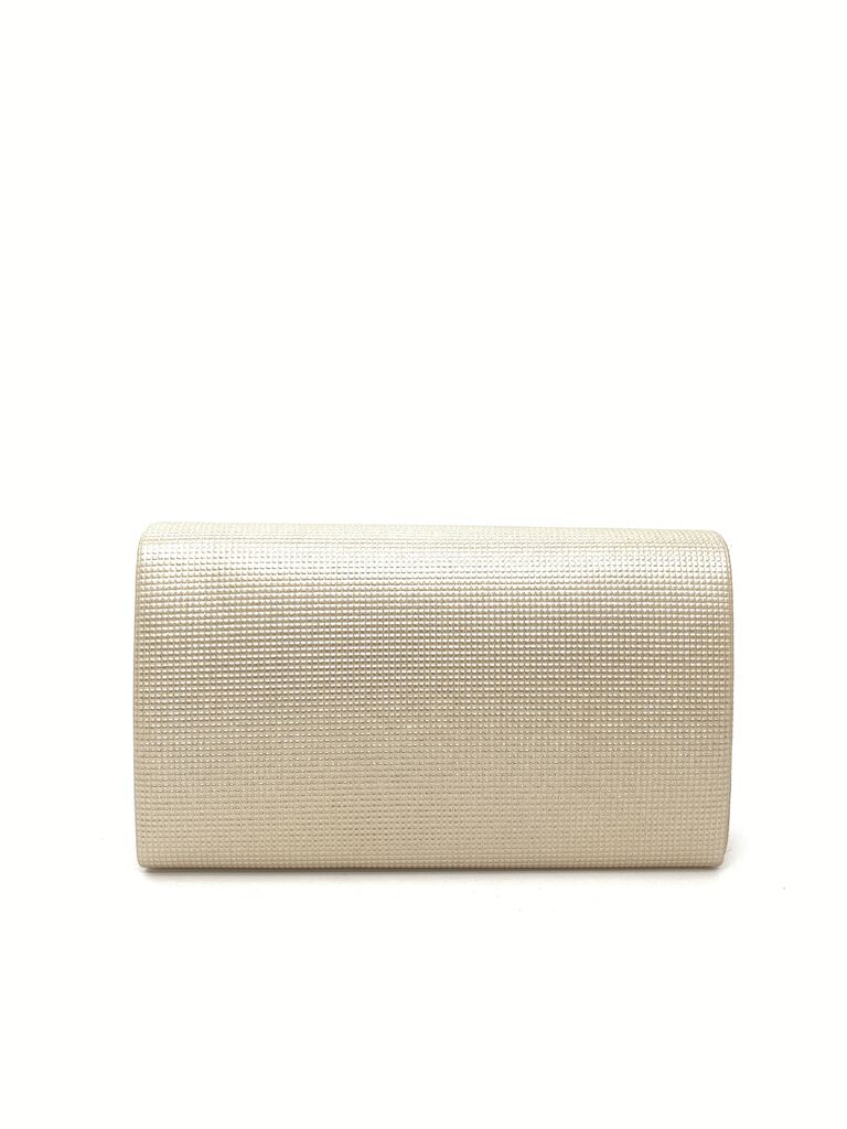 Champagne Textured Clutch with Envelope Closure