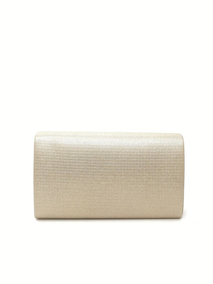 Champagne Textured Clutch with Envelope Closure
