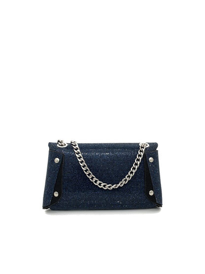 Navy Sparkling Clutch with Chain Strap