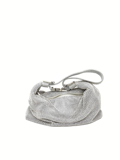 Silver Textured Clutch with Soft Structure