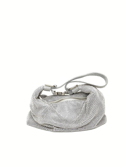 Silver Textured Clutch with Soft Structure