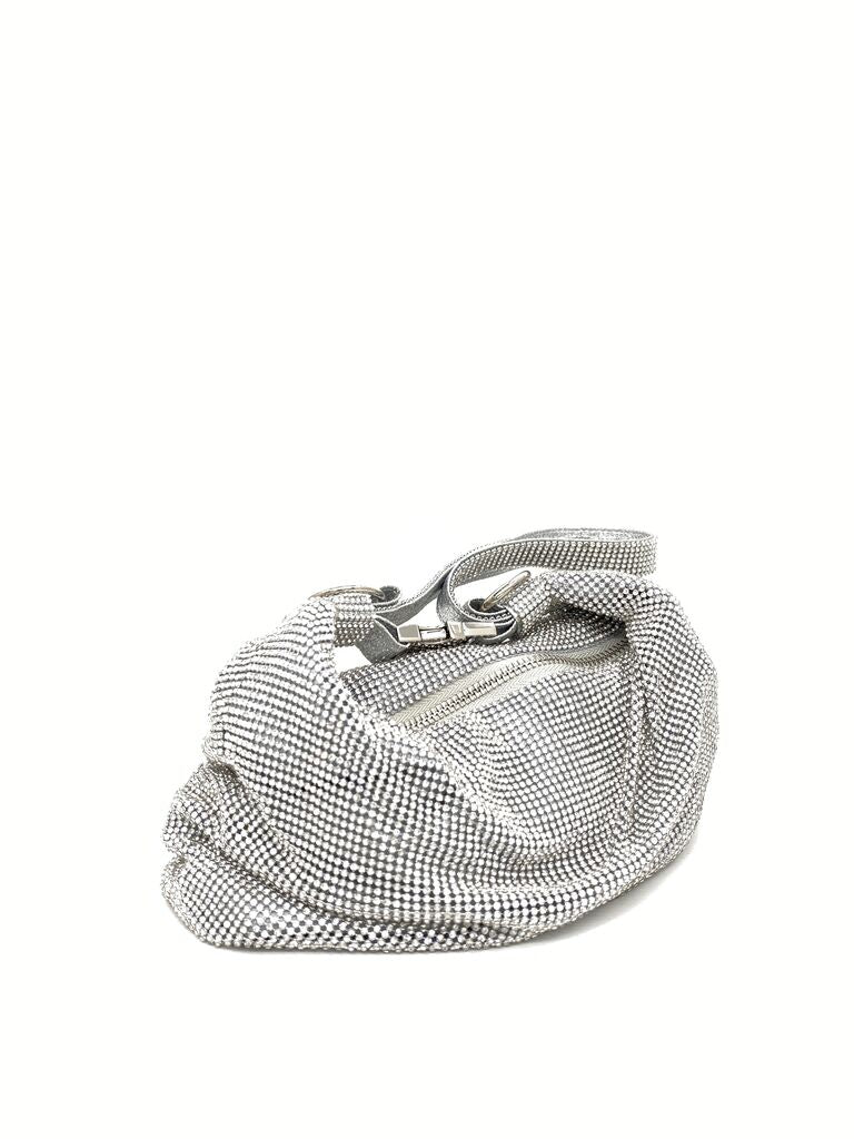 Silver Textured Clutch with Soft Structure