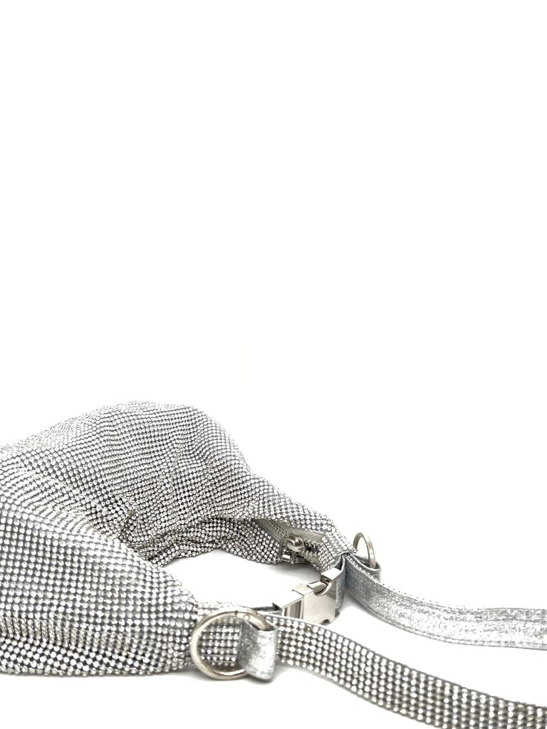 Silver Textured Clutch with Soft Structure