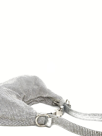 Silver Textured Clutch with Soft Structure