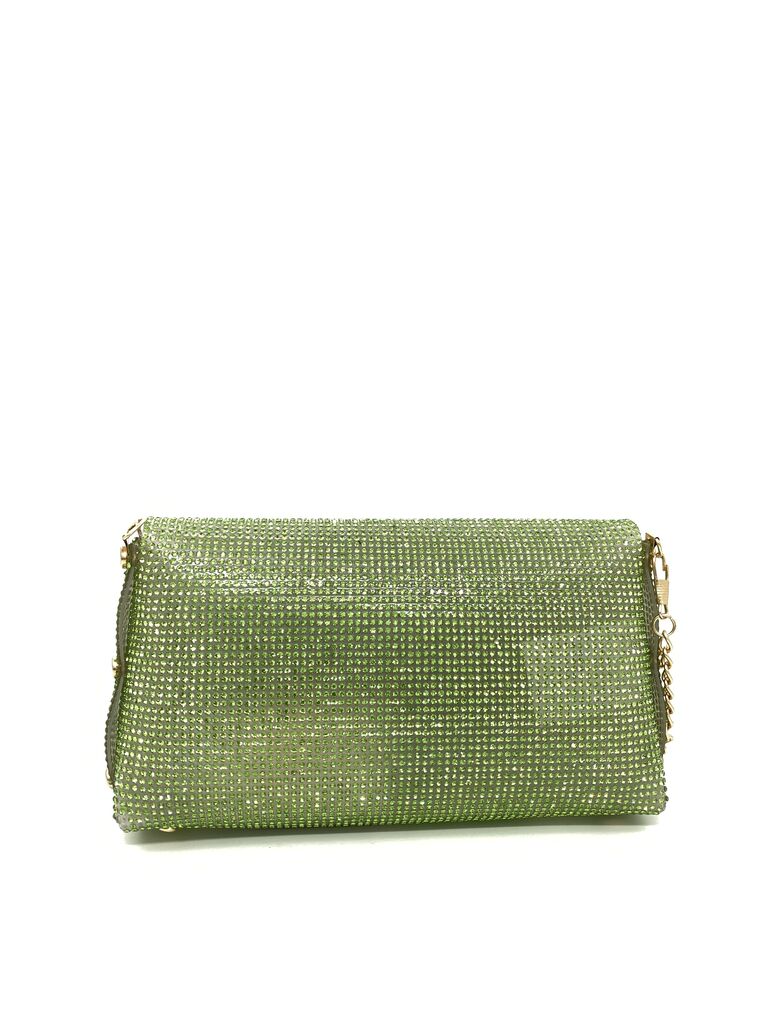 Green Textured Clutch with Gold Clasp