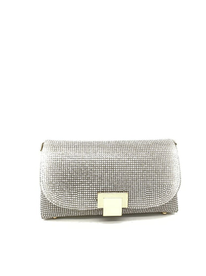 Silver Glitter Clutch with Square Clasp