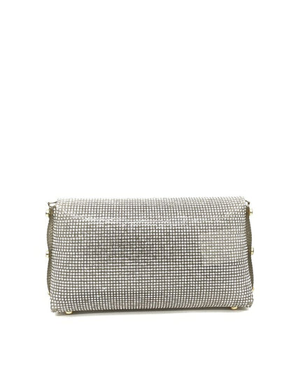 Silver Glitter Clutch with Square Clasp
