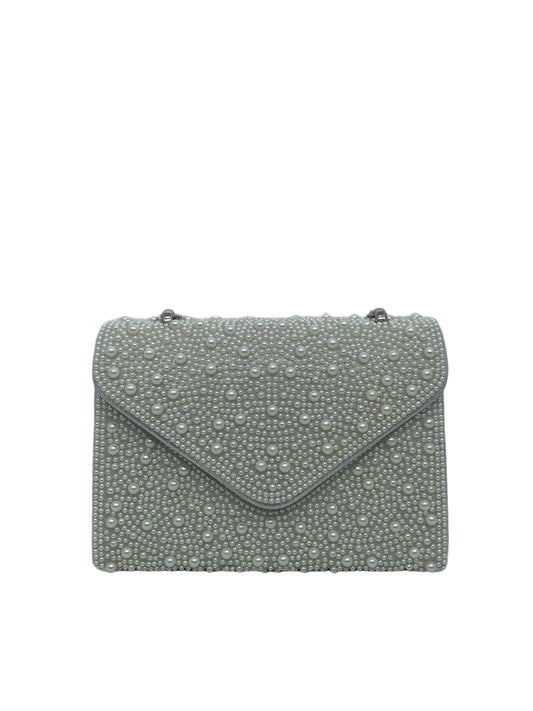 Ivory Pearlescent Clutch with Textured Design