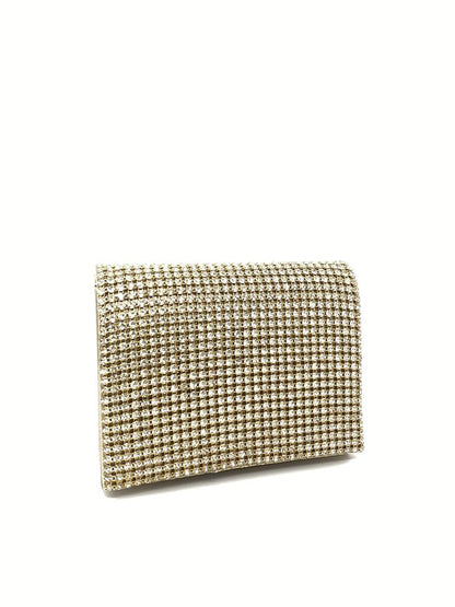 Gold Rhinestone Clutch Evening Accessory