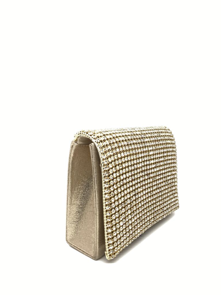 Gold Rhinestone Clutch Evening Accessory