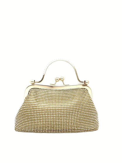 Gold Mesh Clutch Bag with Frame Closure