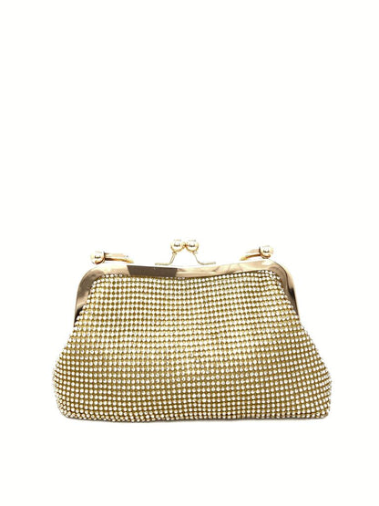 Gold Mesh Clutch Bag with Frame Closure