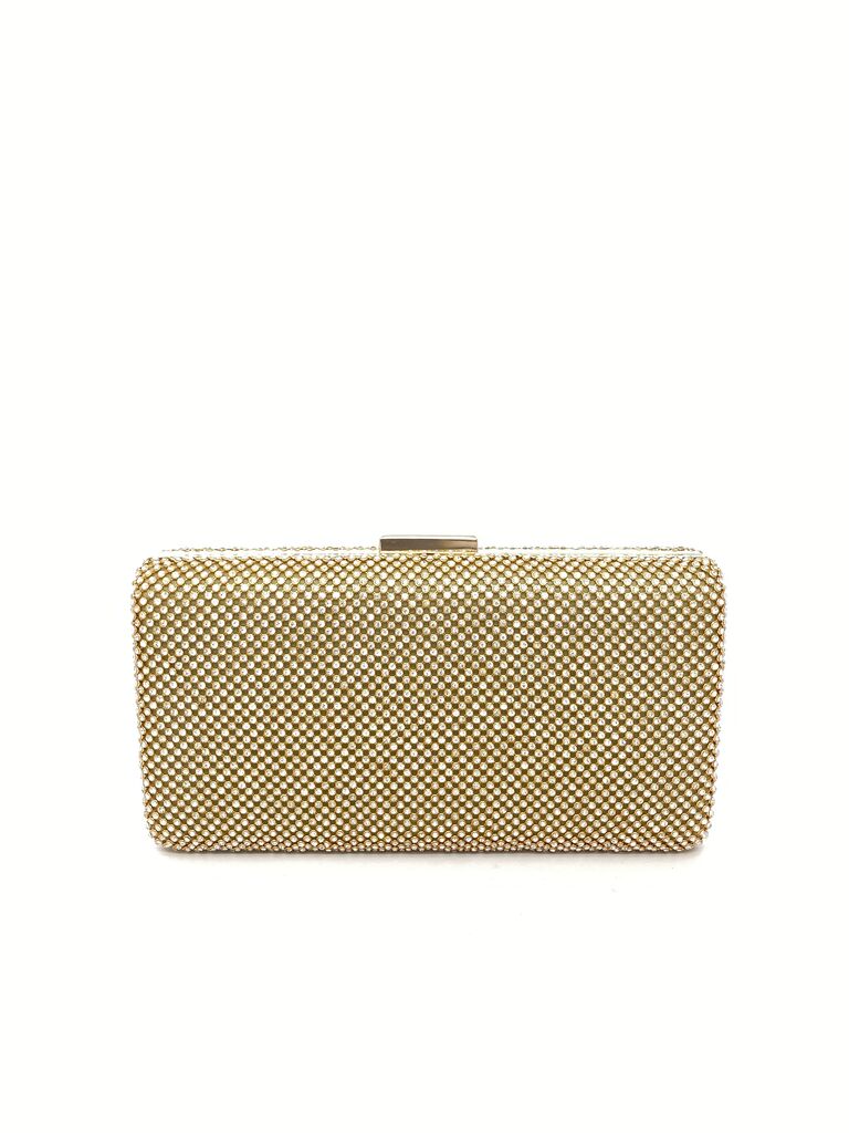 Gold Textured Clutch with Snap Closure