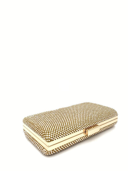 Gold Textured Clutch with Snap Closure