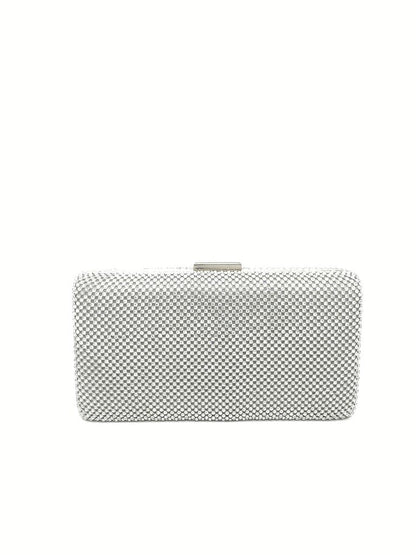 Silver Mesh Clutch with Snap Closure