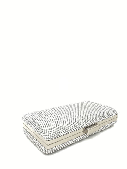 Silver Mesh Clutch with Snap Closure