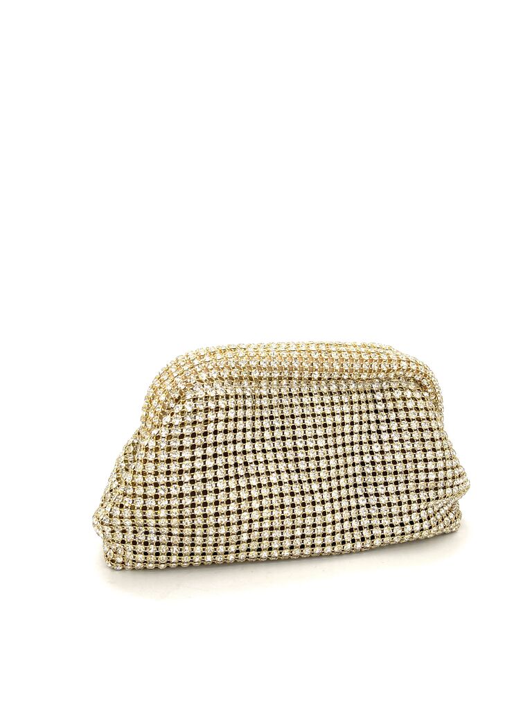 Gold Mesh Evening Clutch with Sparkling Detail