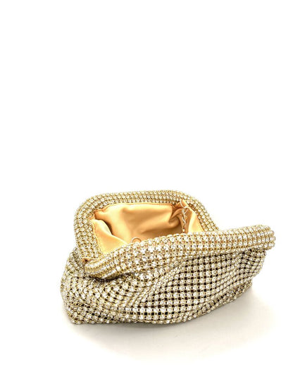 Gold Mesh Evening Clutch with Sparkling Detail