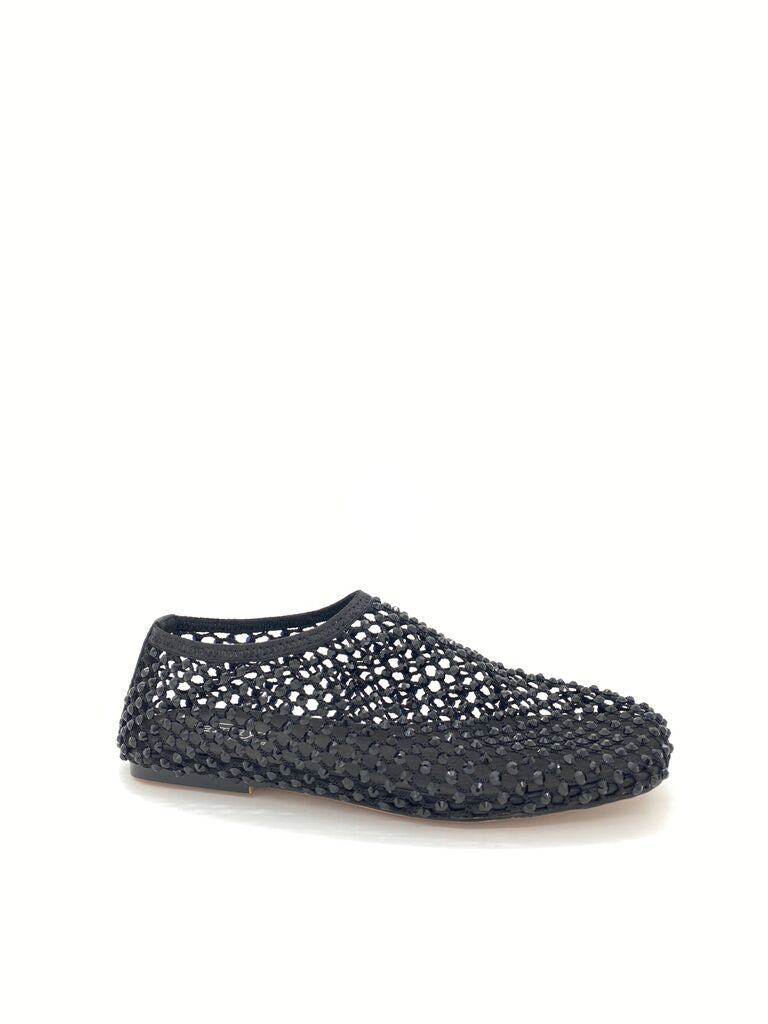 Black Woven Slip-On Shoe with Textured Design