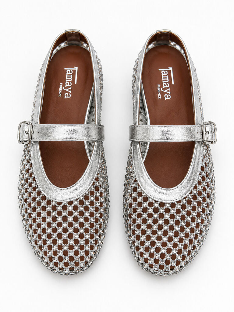 Mary Jane Shoe Strass SILVER