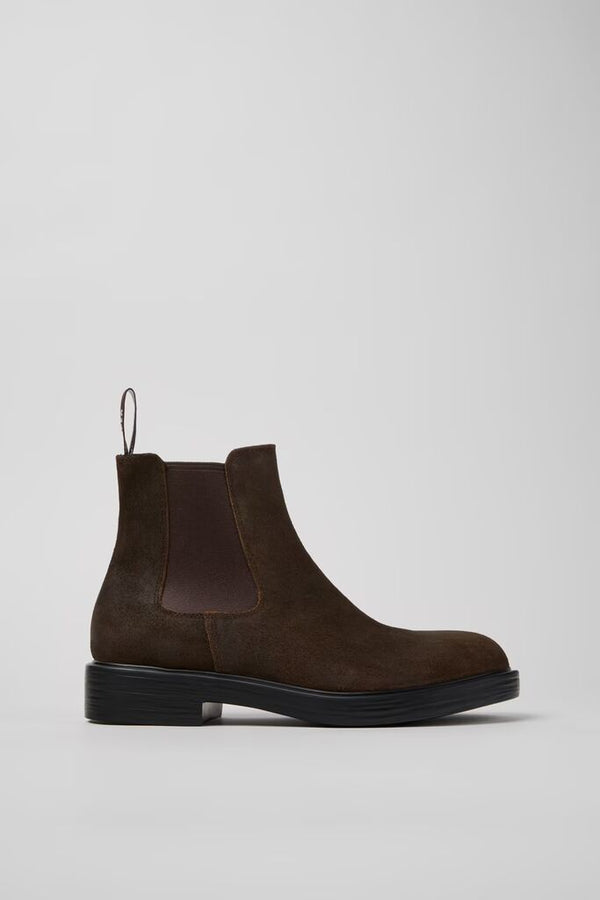 Brown Suede Chelsea Boots with Elastic Sides