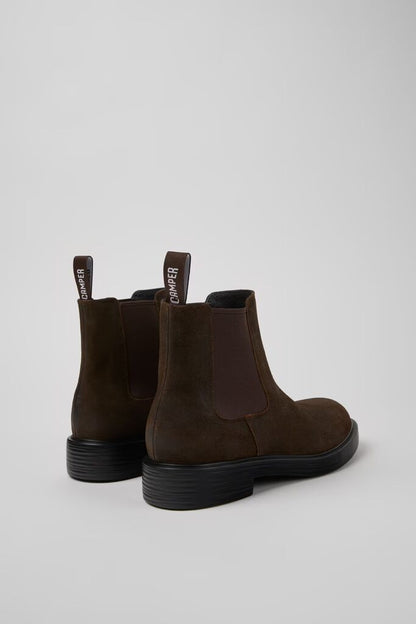 Brown Suede Chelsea Boots with Elastic Sides