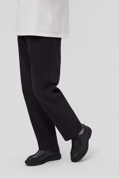 Black Leather Derby Shoes with Stitch Detailing