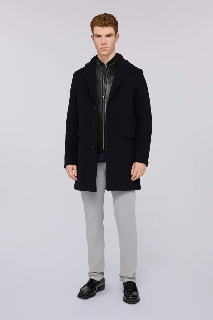 Navy Long Sleeve Shirt with Button Closure