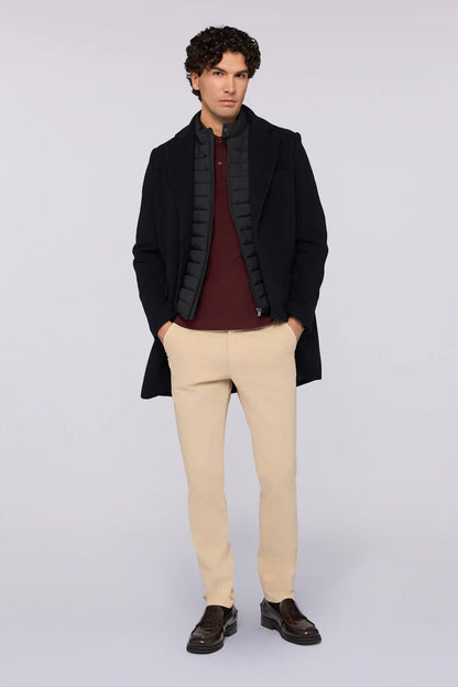 Black Quilted Vest with Stand Collar