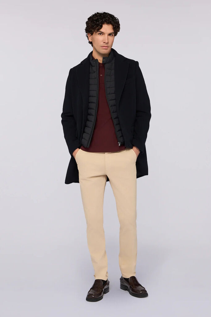 Black Quilted Vest with Stand Collar