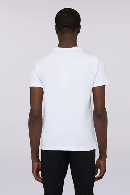 White Cotton T-Shirt with Crew Neckline