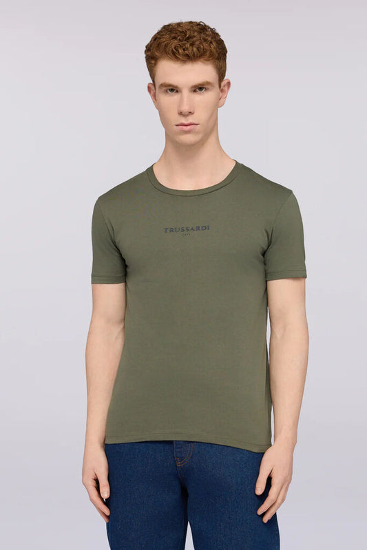 Olive Logo Cotton T-Shirt