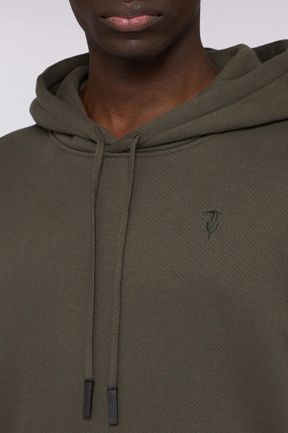 Olive Green Cotton Hoodie with Minimalistic Design