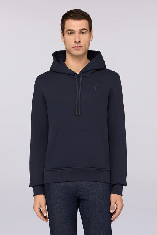 Navy Hooded Sweatshirt with Kangaroo Pocket