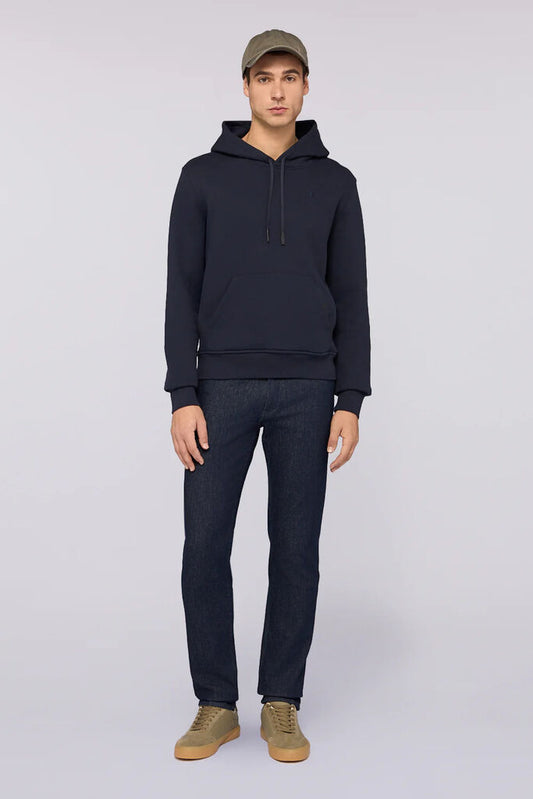 Navy Hooded Sweatshirt with Kangaroo Pocket