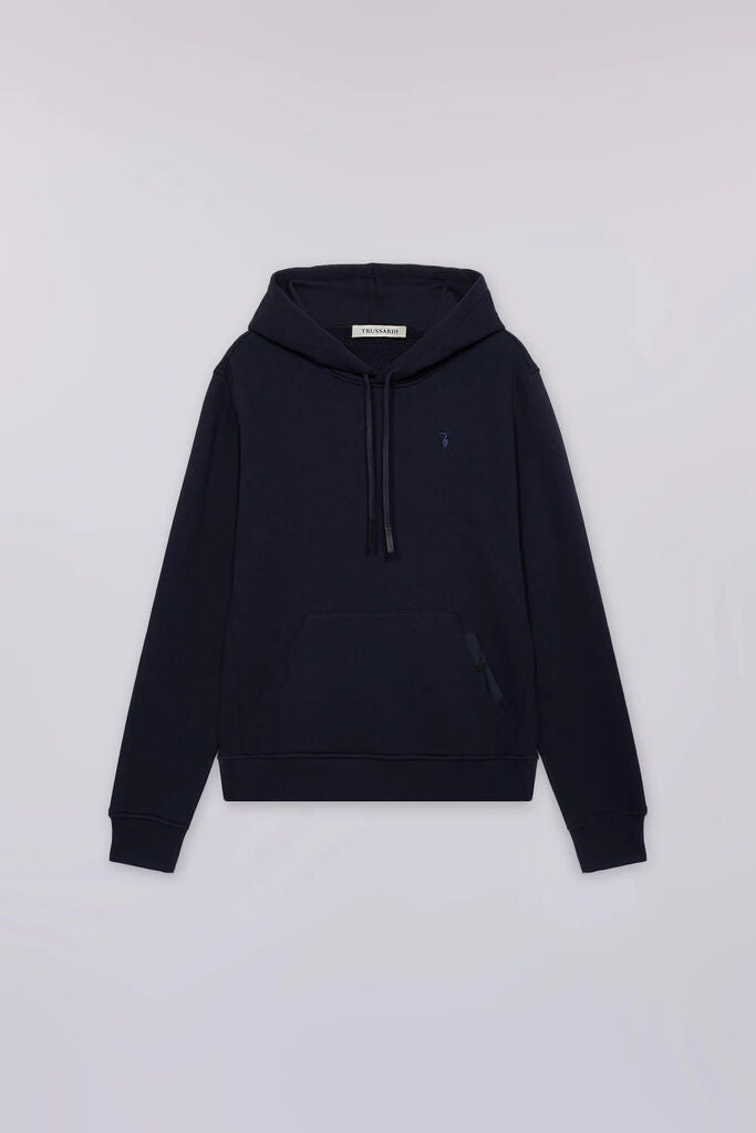 Navy Hooded Sweatshirt with Kangaroo Pocket